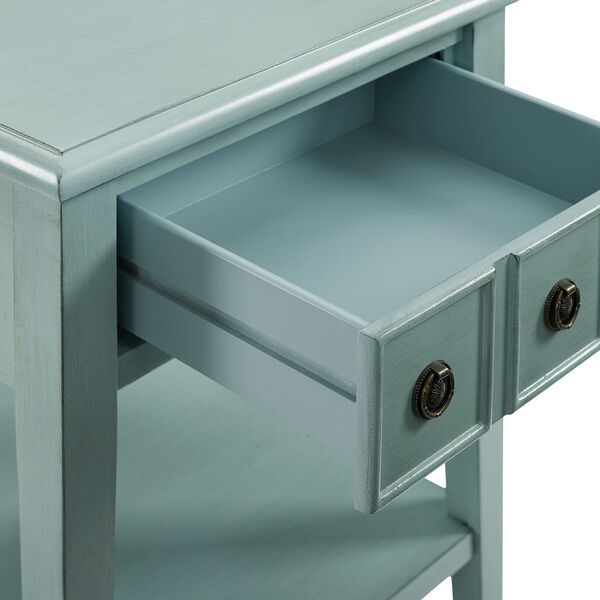 Aubrey Distressed Teal Side Accent Table, image 5