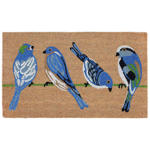 Natura Natural Blue Birds Outdoor Mat, image 2