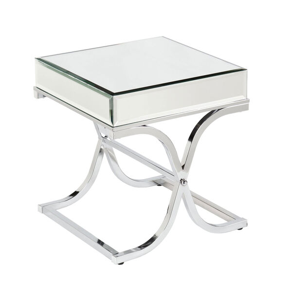 Ava Chrome Mirrored End Table, image 4