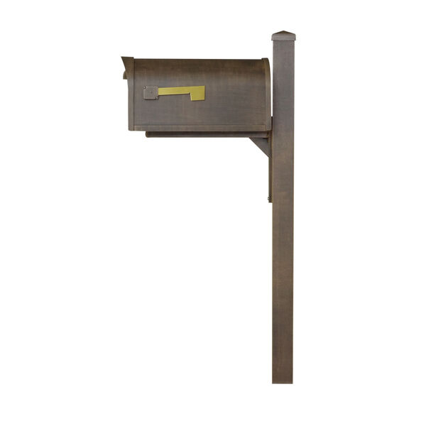 Classic Curbside Mailbox Copper Mailbox and Wellington Direct Burial Post Smooth, image 3