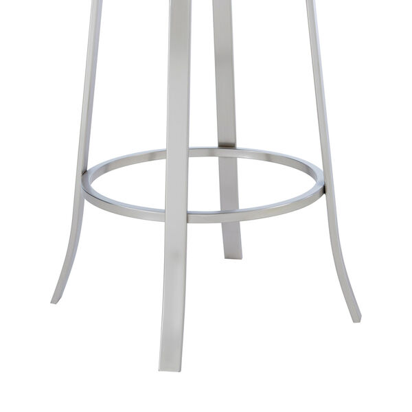 Lotus Gray and Stainless Steel 30-Inch Bar Stool, image 6
