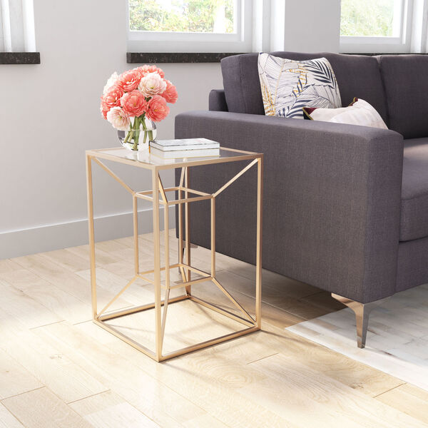 Canyon Clear and Gold Side Table, image 2