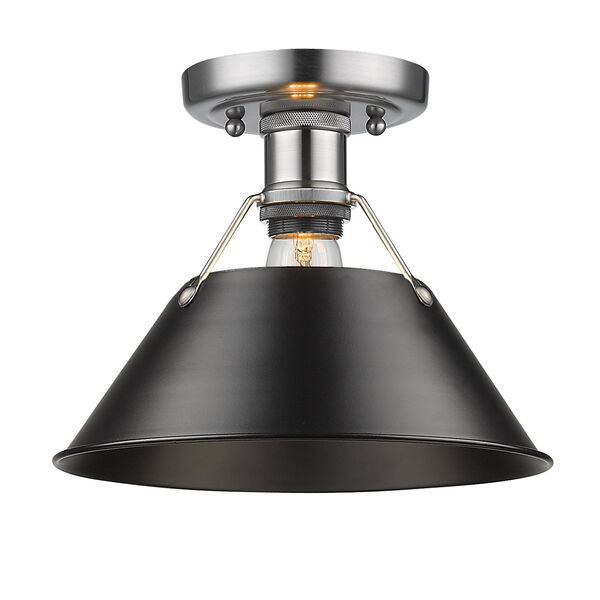 Orwell Pewter One-Light Flush Mount with Black Shade, image 2