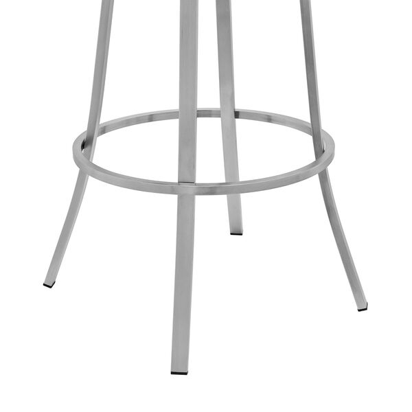 Palmdale Gray Brushed Stainless Steel Counter Stool, image 6