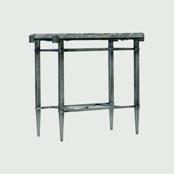 Mariposa Gray, White and Antique Pewter Drink Table, image 3