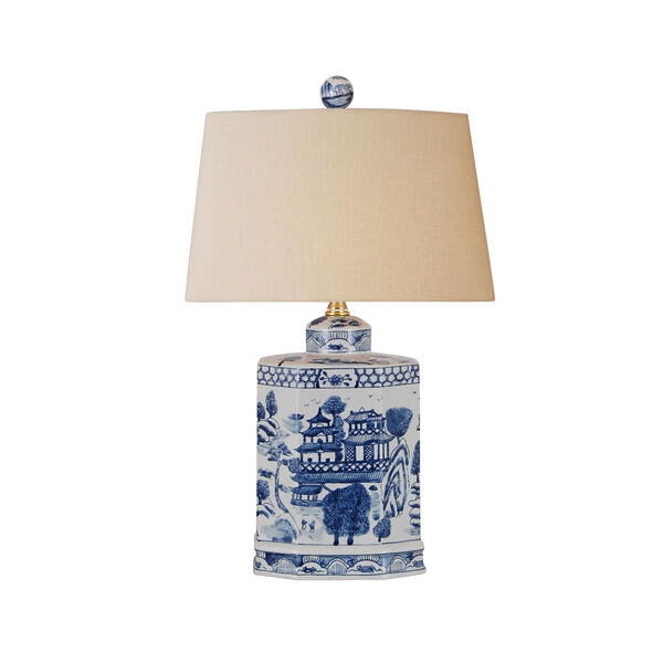 Porcelain Ware One-Light Blue and White Jar Lamp, image 1