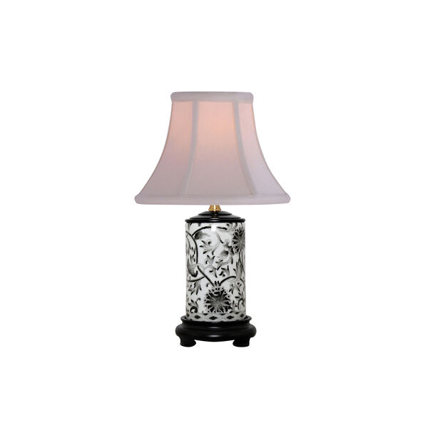 Porcelain Ware One-Light Small Black Lamp, image 1