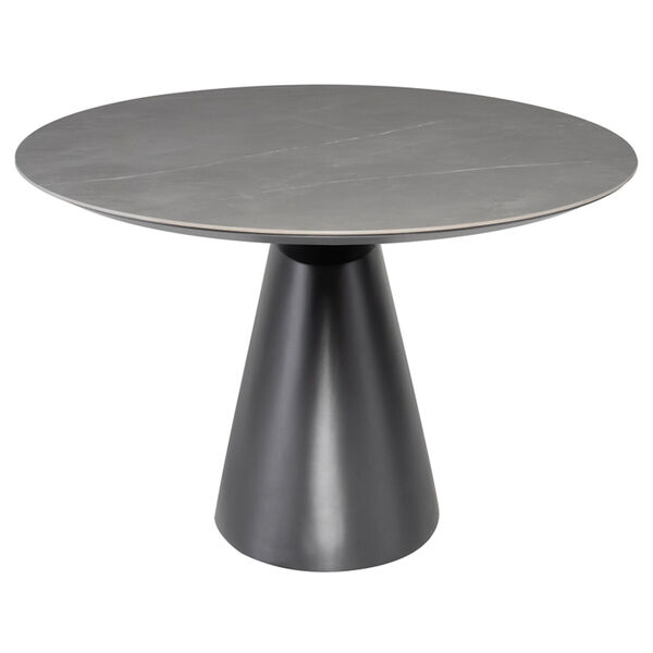 Taji Grey and Titanium 79-Inch Dining Table with Oval Top, image 3