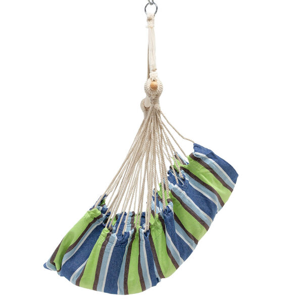 Blue and Green Fabric Rope Swing, image 2