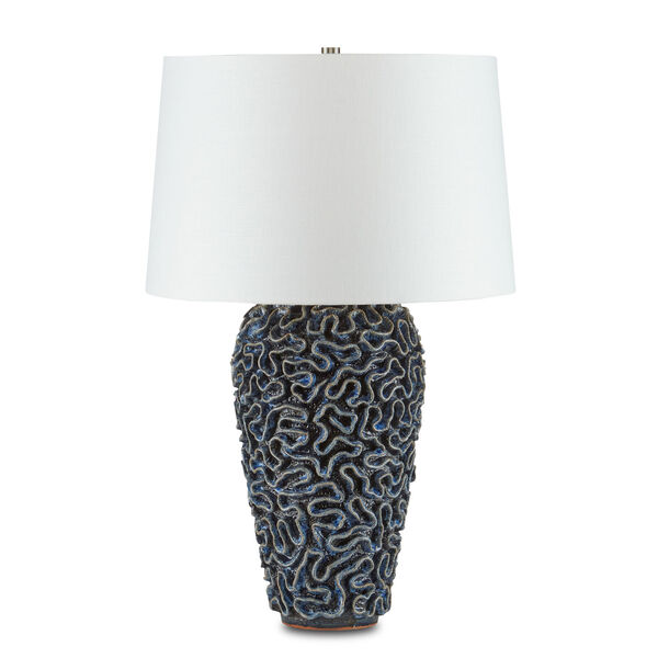 Milos Dark Blue and White One-Light Table Lamp, image 2