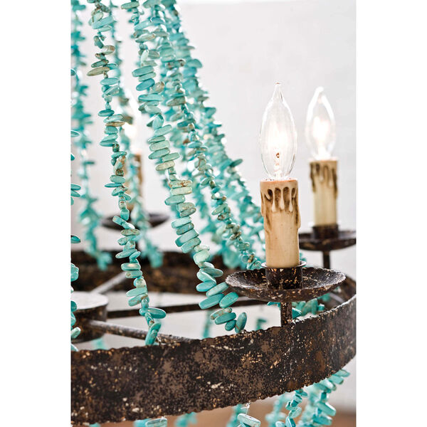 East End Turquoise Six-Light Chandelier, image 4