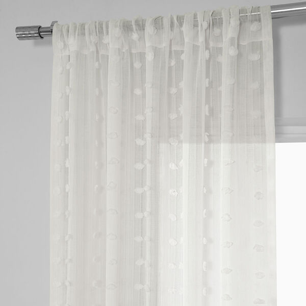 White Dot Patterned Faux Linen Single Panel Curtain 50 x 108, image 5