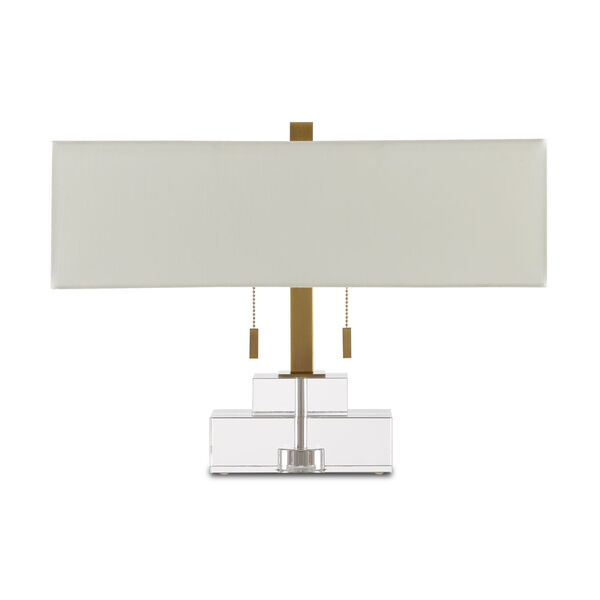 Chiara Clear and Antique Brass Two-Light Table Lamp, image 2