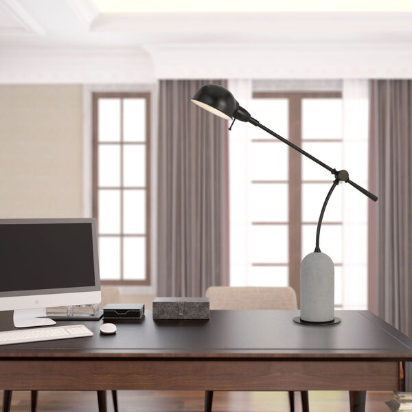 Johnstone Black and Cement One-Light Desk lamp, image 2