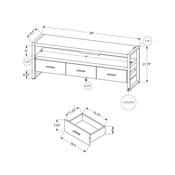 Black 59-Inch TV Stand, image 4