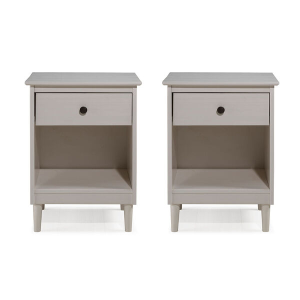 Spencer White Single Drawer Solid Wood Nightstand, Set of Two, image 4