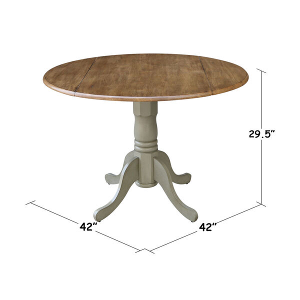 Hickory and Stone 42-Inch Round Dual Drop Leaf Pedestal Table, image 4