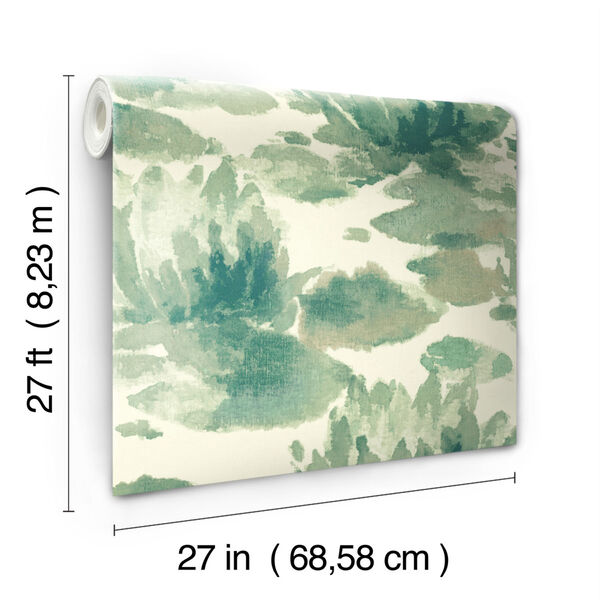 Candice Olson Botanical Dreams Green Water Lily Wallpaper, image 3