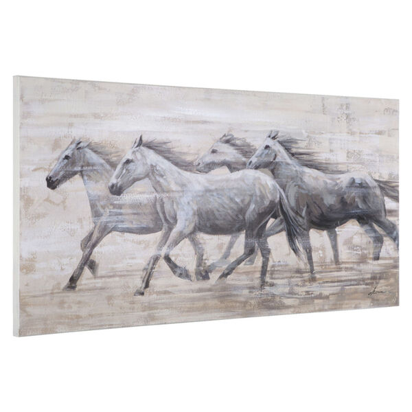 Horses in the Wind: 28 x 58-Inch Acrylic Painting, image 2
