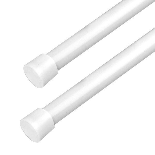 White Two-Piece Spring Tension Rod, image 2