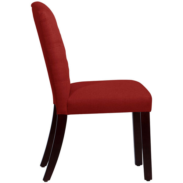 Linen Antique Red 39-Inch Tufted Arched Dining Chair, image 3