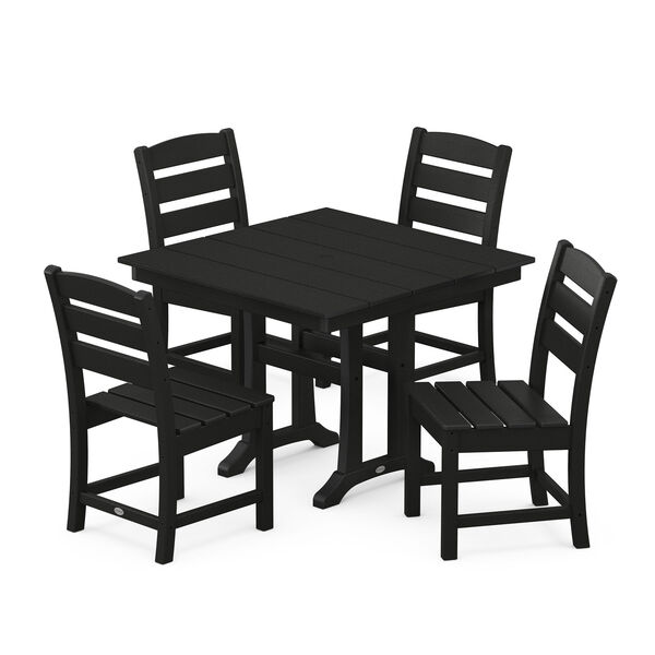 Lakeside Black Trestle Side Chair Dining Set, 5-Piece, image 1