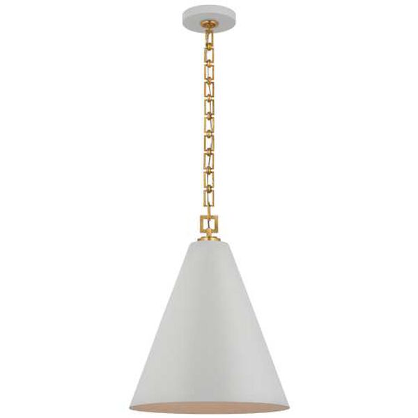 Theo Soft White and Gold 17-Inch One-Light Pendant by Julie Neill, image 1