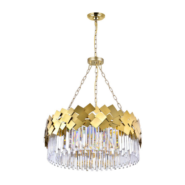 Panache Medallion Gold Eight-Light Chandelier with K9 Clear Crystals, image 2