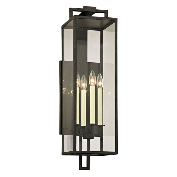 Beckham Forged Iron Four-Light Outdoor Wall Sconce with Dark Bronze, image 1