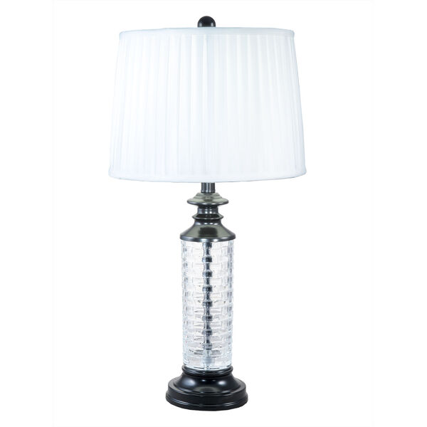 Overland Ebony Black and White One-Light Crystal Table Lamp, image 1