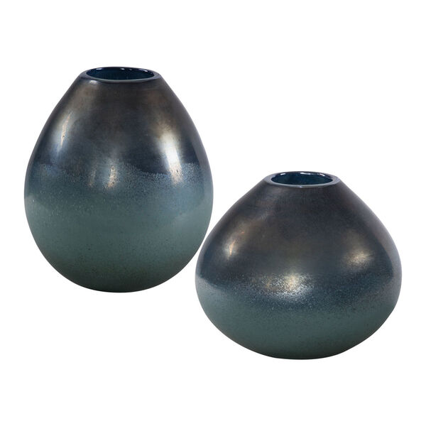 Rian Bronze and Aqua Vase, Set of 2, image 1