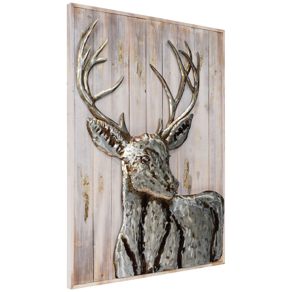 Deer 1 Hand Painted Iron Solid Wood Framed Wall Art, image 3
