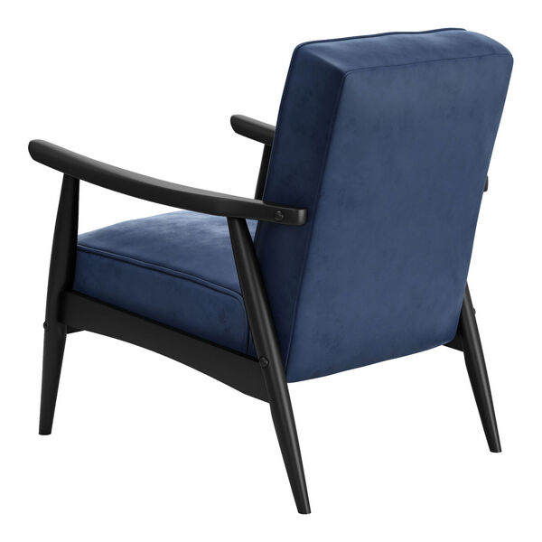 Rocky Blue and Black Velvet Arm Chair, image 6
