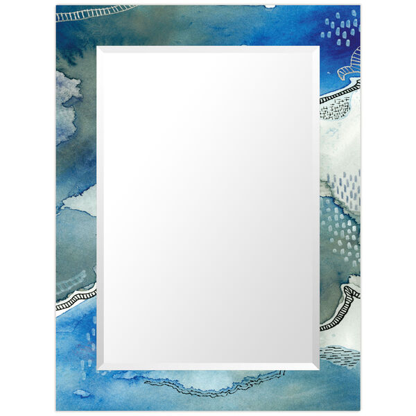 Subtle Blues Blue 40 x 30-Inch Rectangular Beveled Wall Mirror, image 6