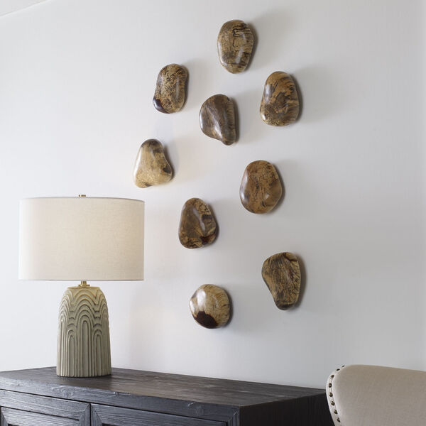 Pebbles Blonde Wood Wall Decor, Set of 9, image 1
