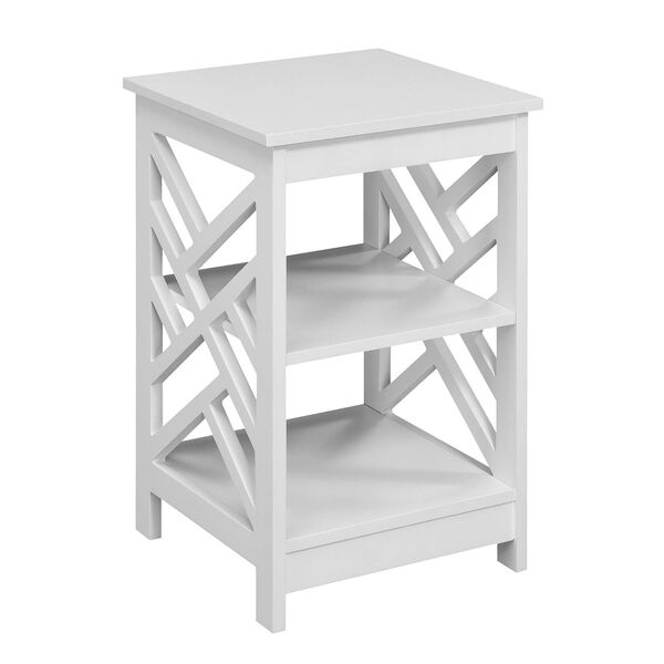 Titan White End Table with Shelves, image 1