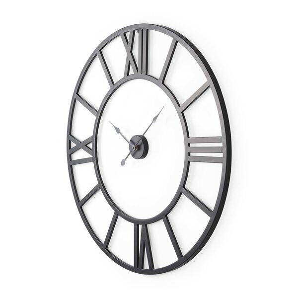 Stoke Black Iron Round Wall Clock, image 1