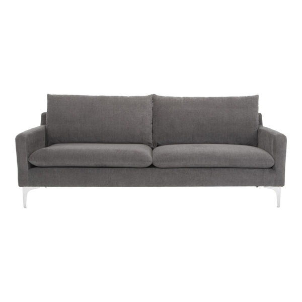 Paris Anthracite and Silver 4-Seater Sofa with Foam Cushion, image 1