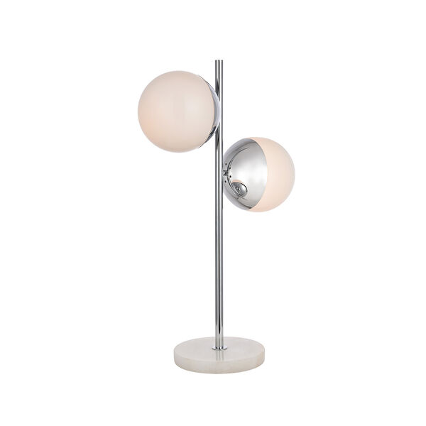 Eclipse Chrome and Frosted White Two-Light Table Lamp, image 3