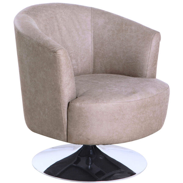 Nicollet Chrome Gray Fabric Armed Leisure Chair, image 2