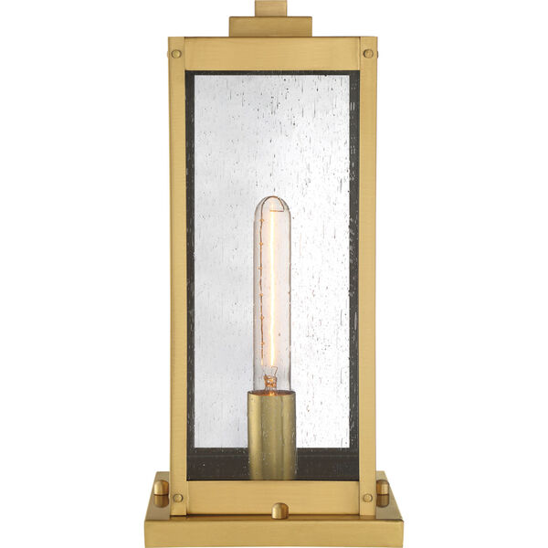 Westover Antique Brass One-Light Outdoor Pier Base with Transparent Seedy Glass, image 2