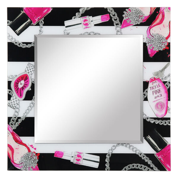 Essentials Pink 36 x 36-Inch Square Beveled Wall Mirror, image 5