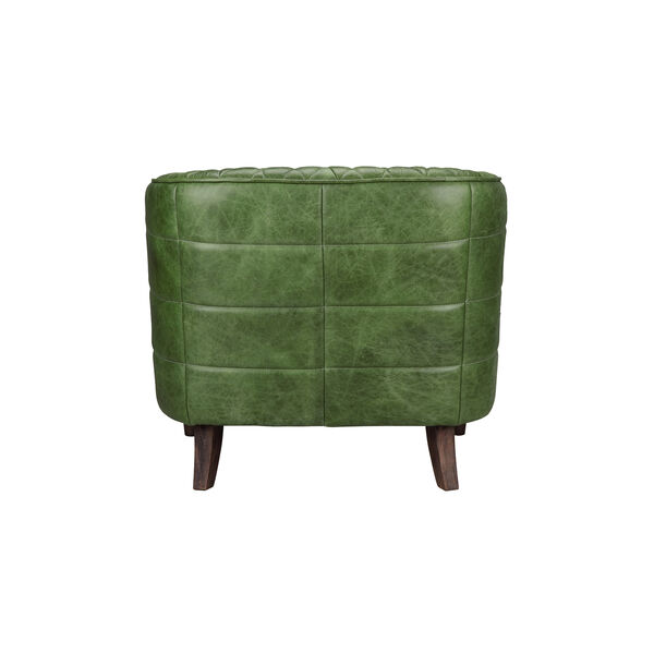 Magdelan Tufted Leather Arm Chair Emerald, image 3