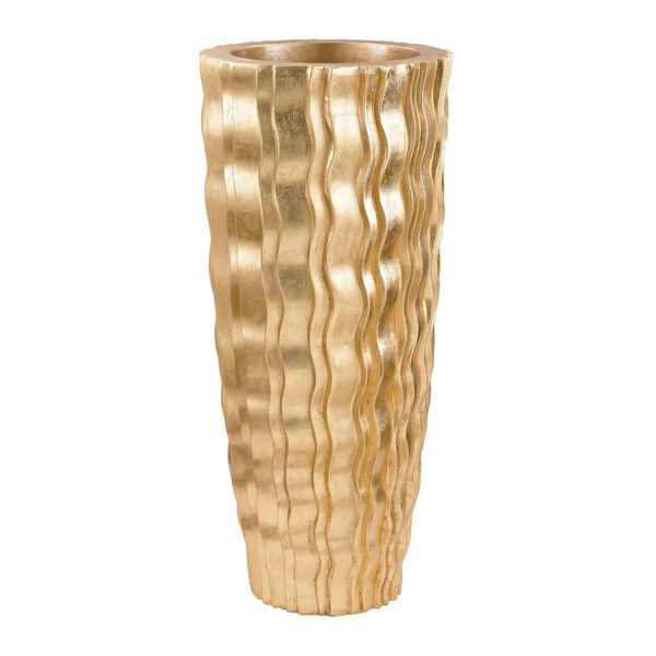 Wave Vessel Gold 35-Inch Vase, image 2