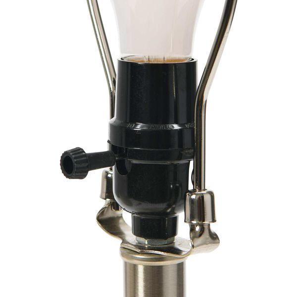 White One-Light 13-Inch Stoneware Round Desk Lamp, image 2