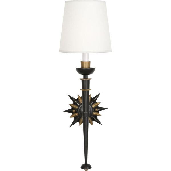 Cosmos Bronze One-Light Wall Sconce With Oyster Linen Fabric Shade, image 2