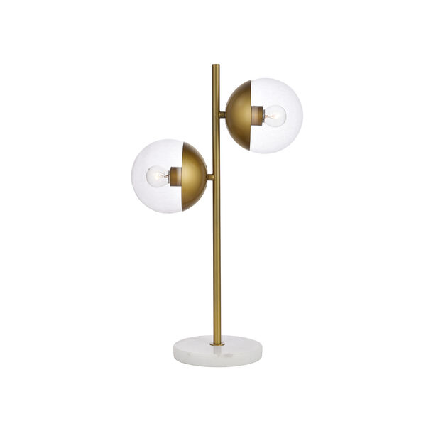 Eclipse Brass Two-Light Table Lamp, image 1