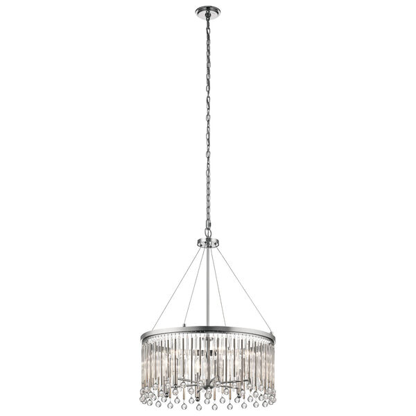 Piper Chrome 24-Inch Six-Light Chandelier, image 1