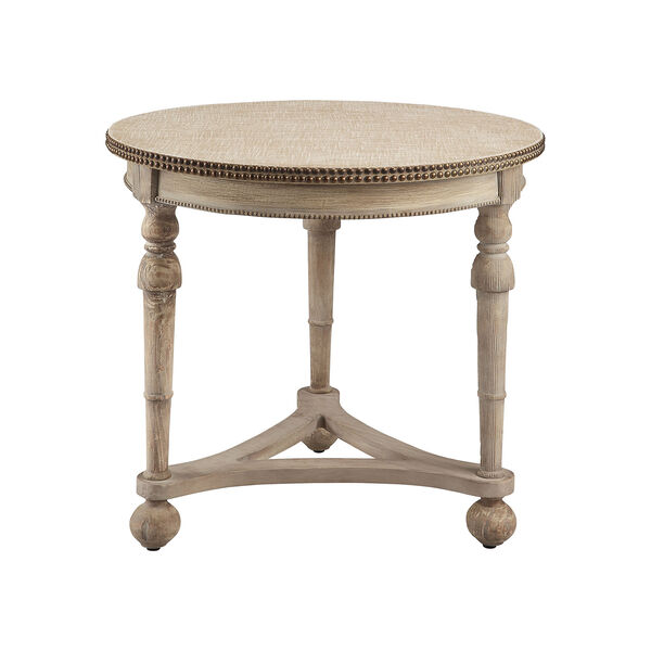 Wyeth Antique Cream and Double Brass Accent Table, image 1