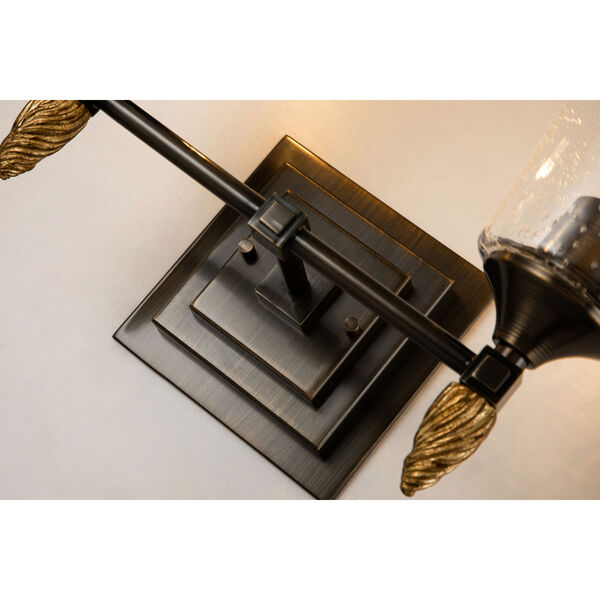 Vetiver Dark Bronze Polished Chrome Two-Light Wall Sconce, image 4